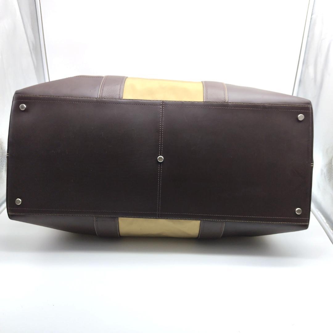 コーチ ボストンバッグ 2way 大容量 ナイロン×レザー 南京錠 チャーム