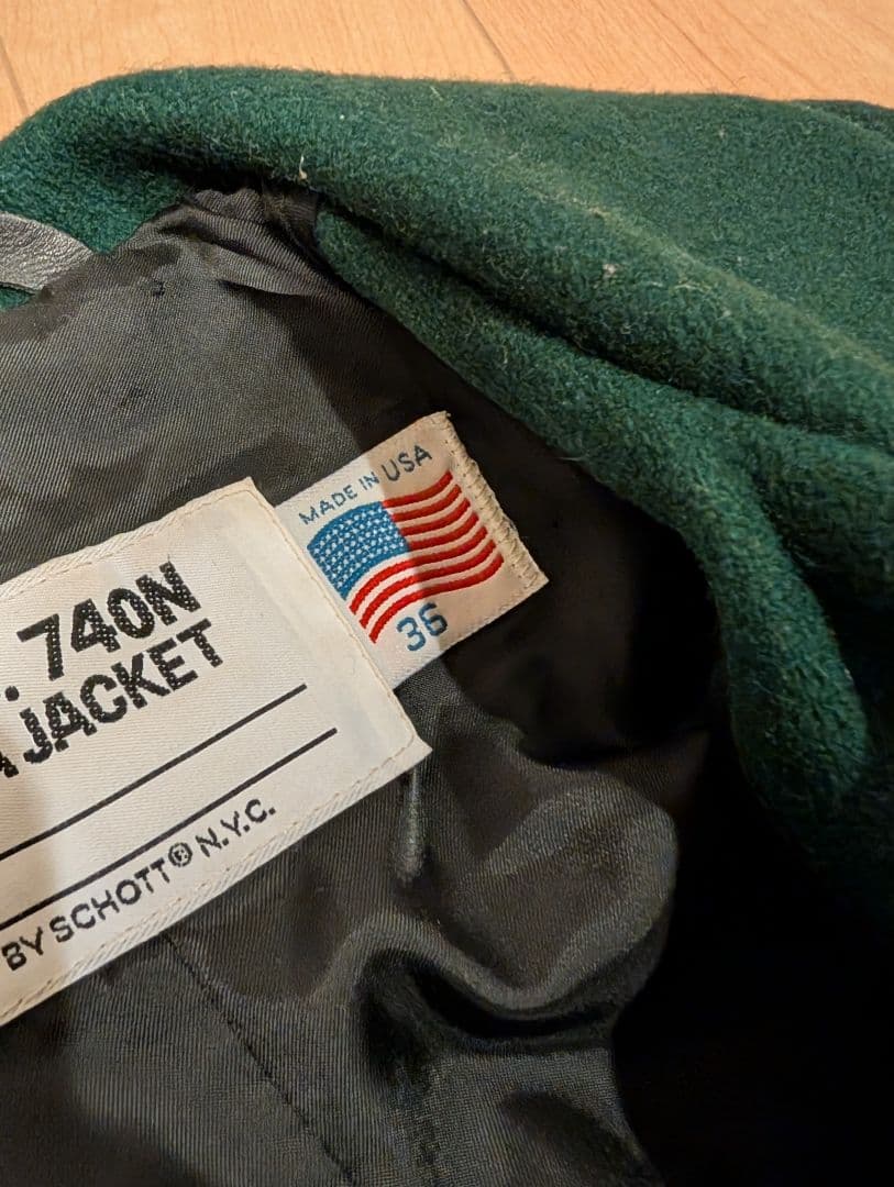 ゆ*う様 Schott U.S. 740N JACKET ピーコート グリーン