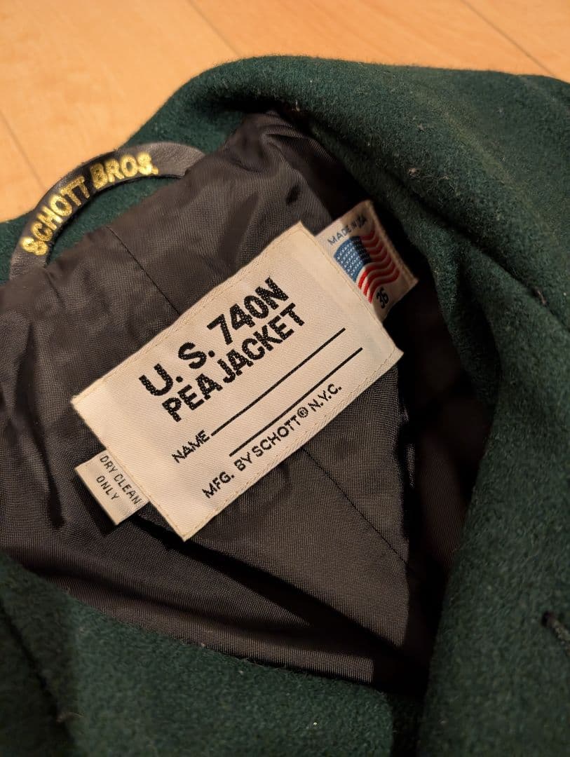 ゆ*う様 Schott U.S. 740N JACKET ピーコート グリーン