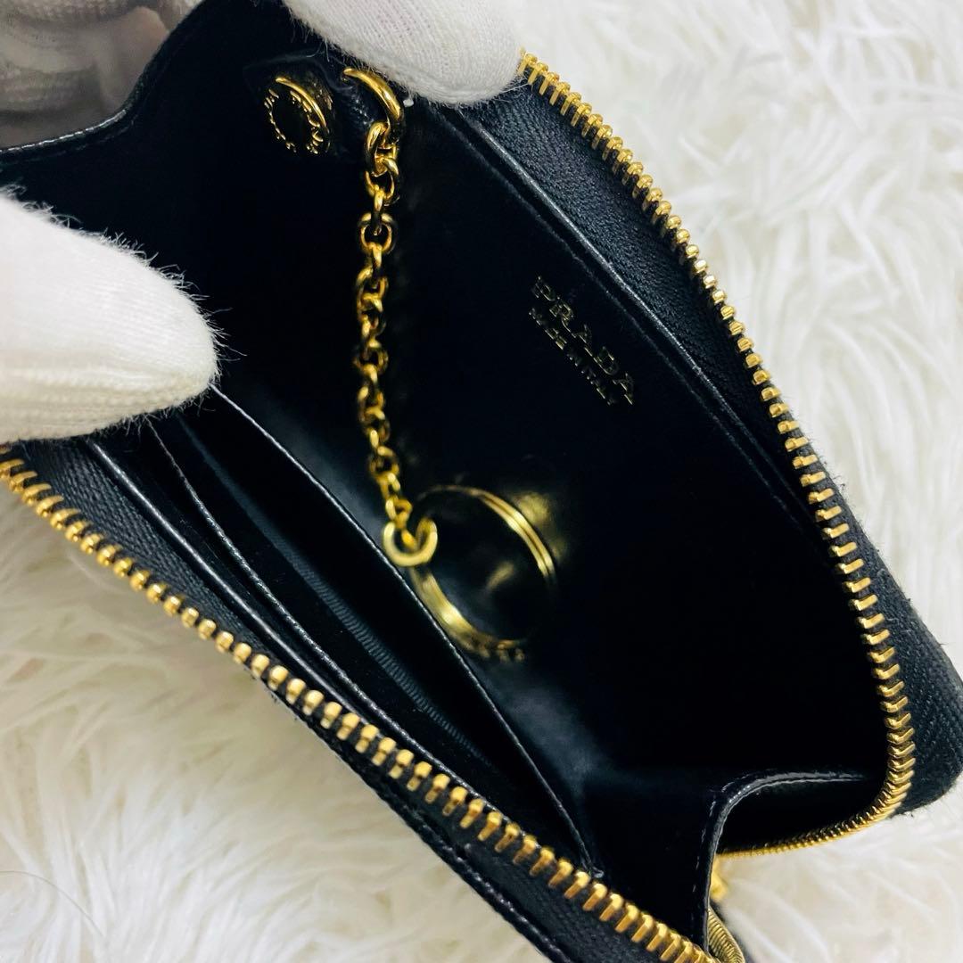 極美✨付属完備✨PRADA キーリング付 キーケース ケース ブラック