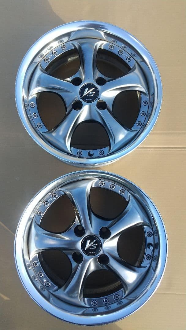 デ*)様 WORK VS-KF 15インチ 7J +35 2本 100/4H ホ