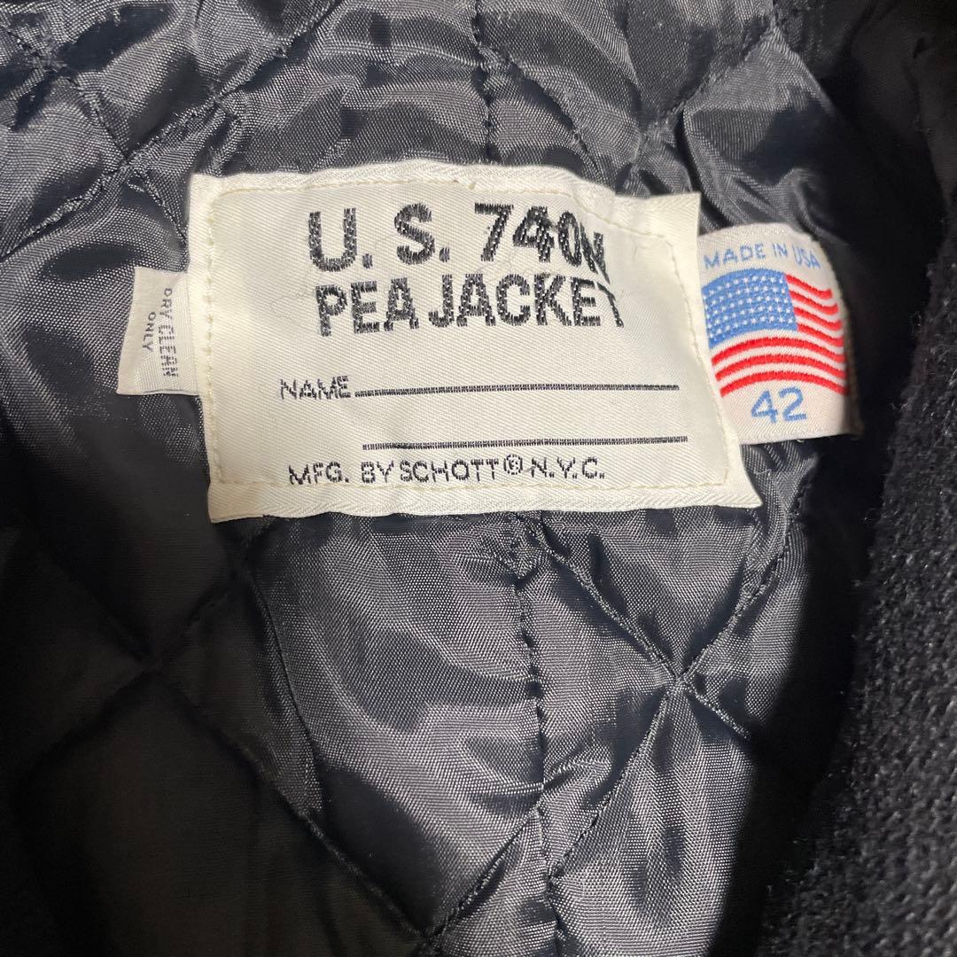 ショット　Pコート740N 希少サイズ42 黒　　MADE IN USA