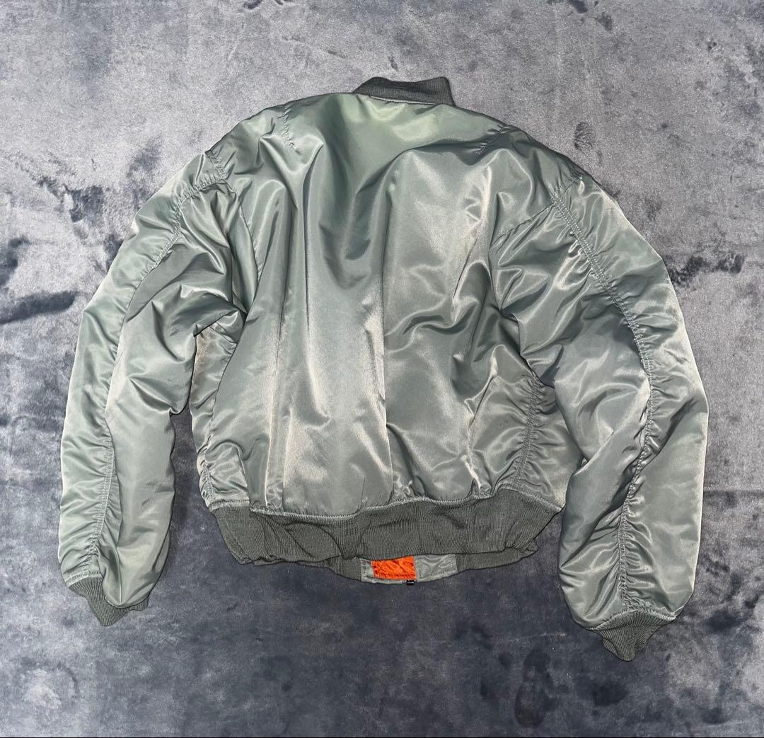 90's ）PRACT MA-1フライトジャケット 短丈 グレー系Vintage