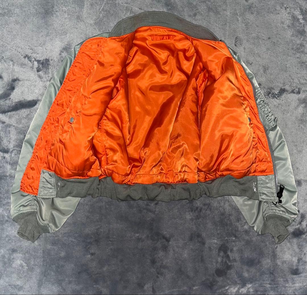 90's ）PRACT MA-1フライトジャケット 短丈 グレー系Vintage