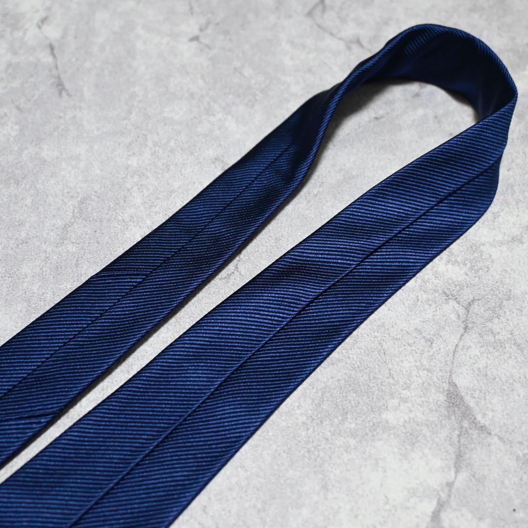 【極美品】Giorgio Armani ネイビー ソリッド ネクタイ