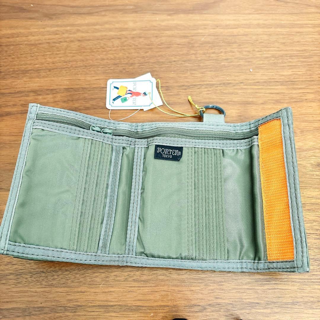 未使用タグ付き PORTER ポーター タンカー 三つ折り財布 セージグリーン