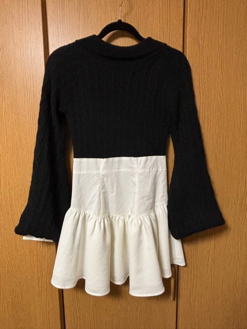 andmary Tess blouse mini dress ブラック