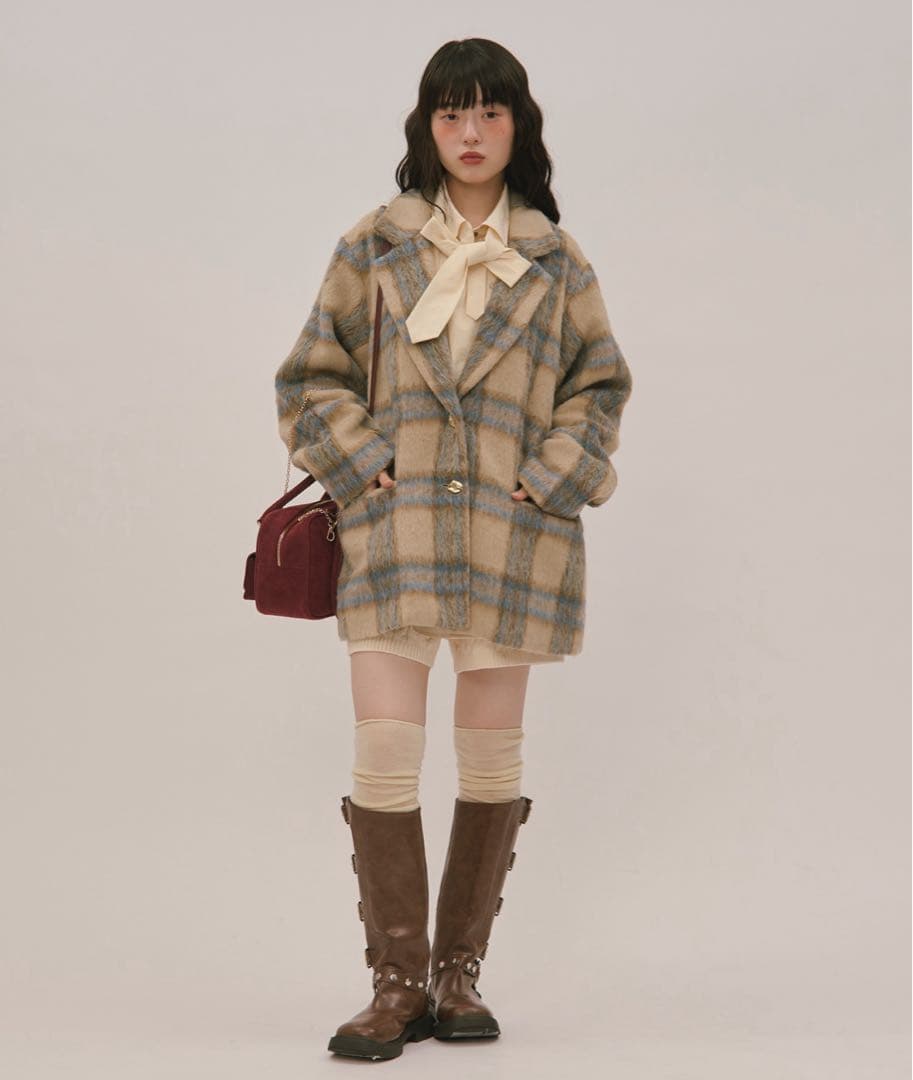 loin nuit ジャギーコート ベージュ