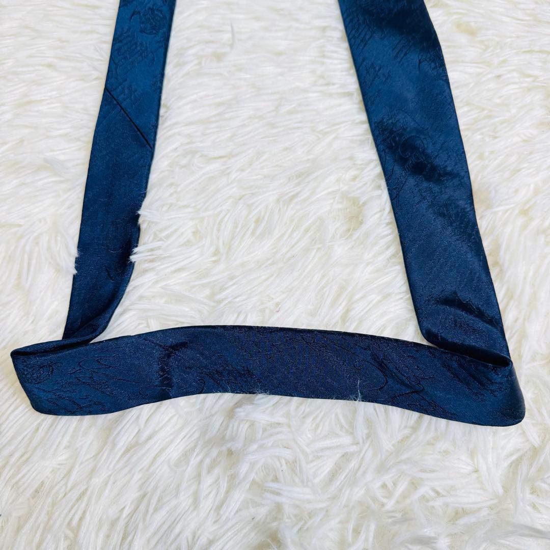 未使用品級✨ ベルルッティ カリグラフィ ネクタイ ネイビー 剣幅7.5cm