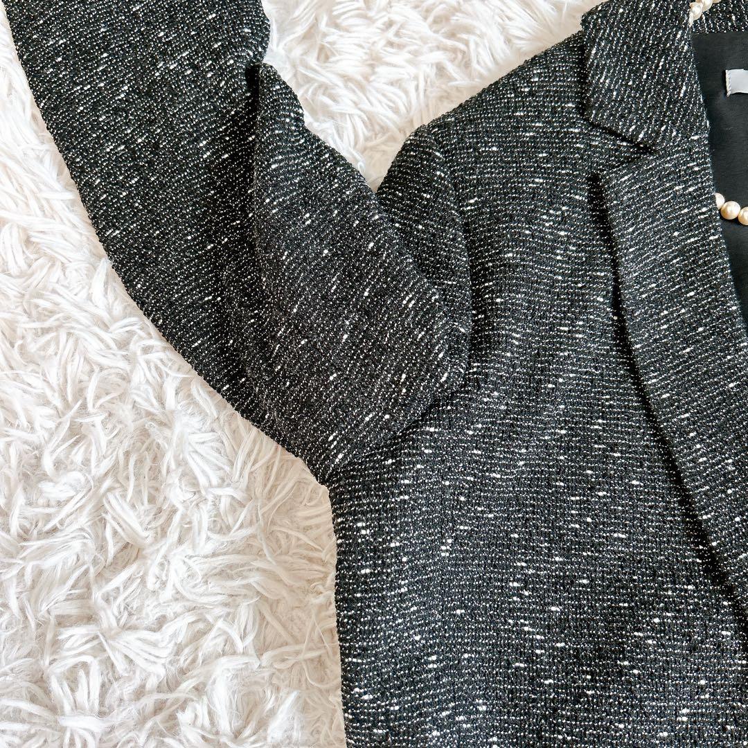 美品⁂セオリーリュクス⁂ツイードニット　テーラードジャケット　微ラメ　1B M