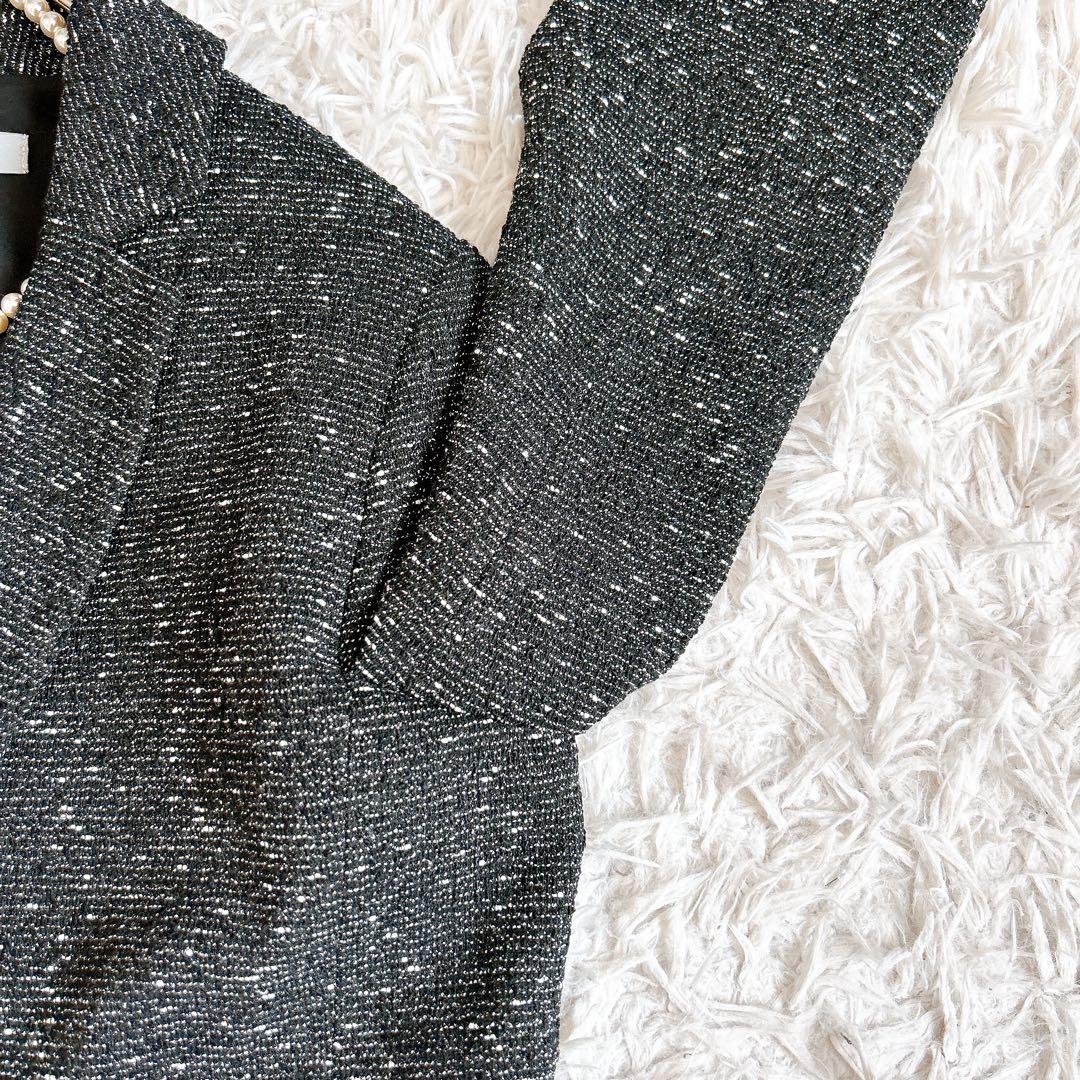 美品⁂セオリーリュクス⁂ツイードニット　テーラードジャケット　微ラメ　1B M