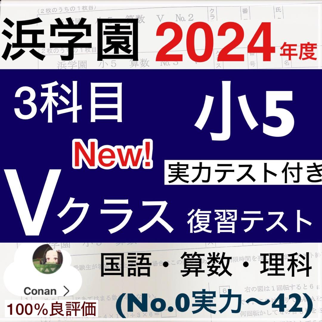 浜学園　小5 2024年度　3科目　Vクラス　復習テスト 国算理