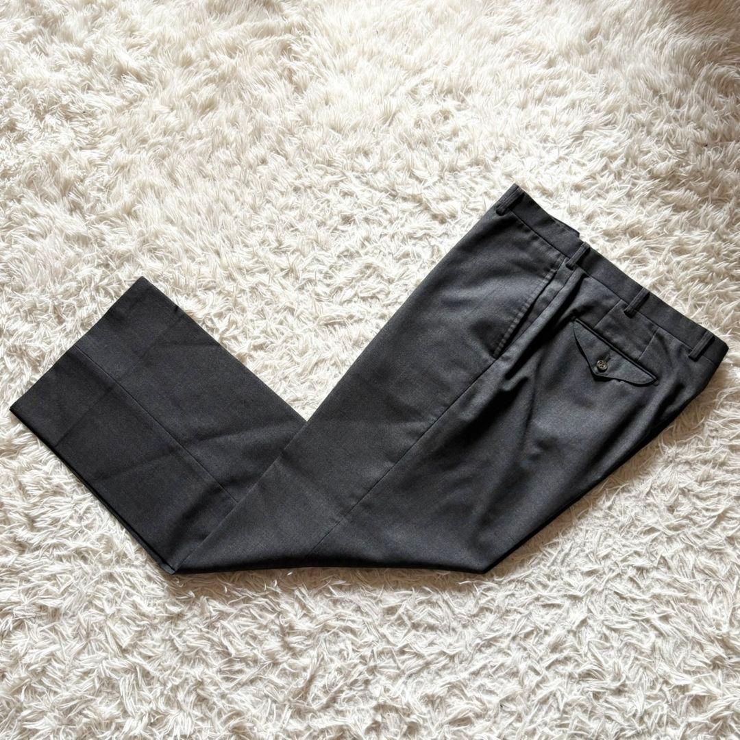 美品 バーバリーズ スーツ セットアップ 金ボタン ダブル カシミヤ混