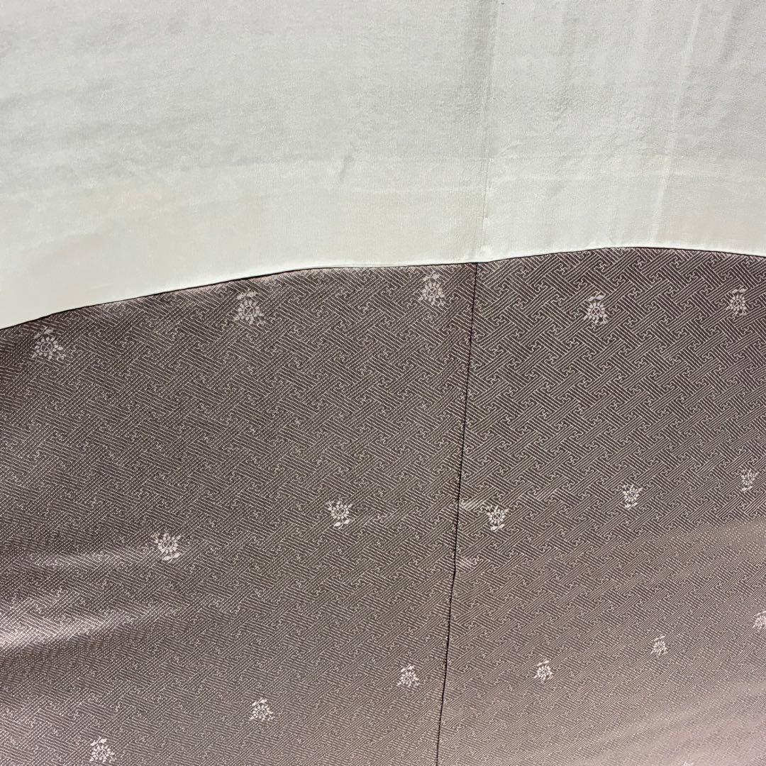 D169 訪問着　絞り　金駒刺繍　葉っぱ　正絹　着物　袷　極美品