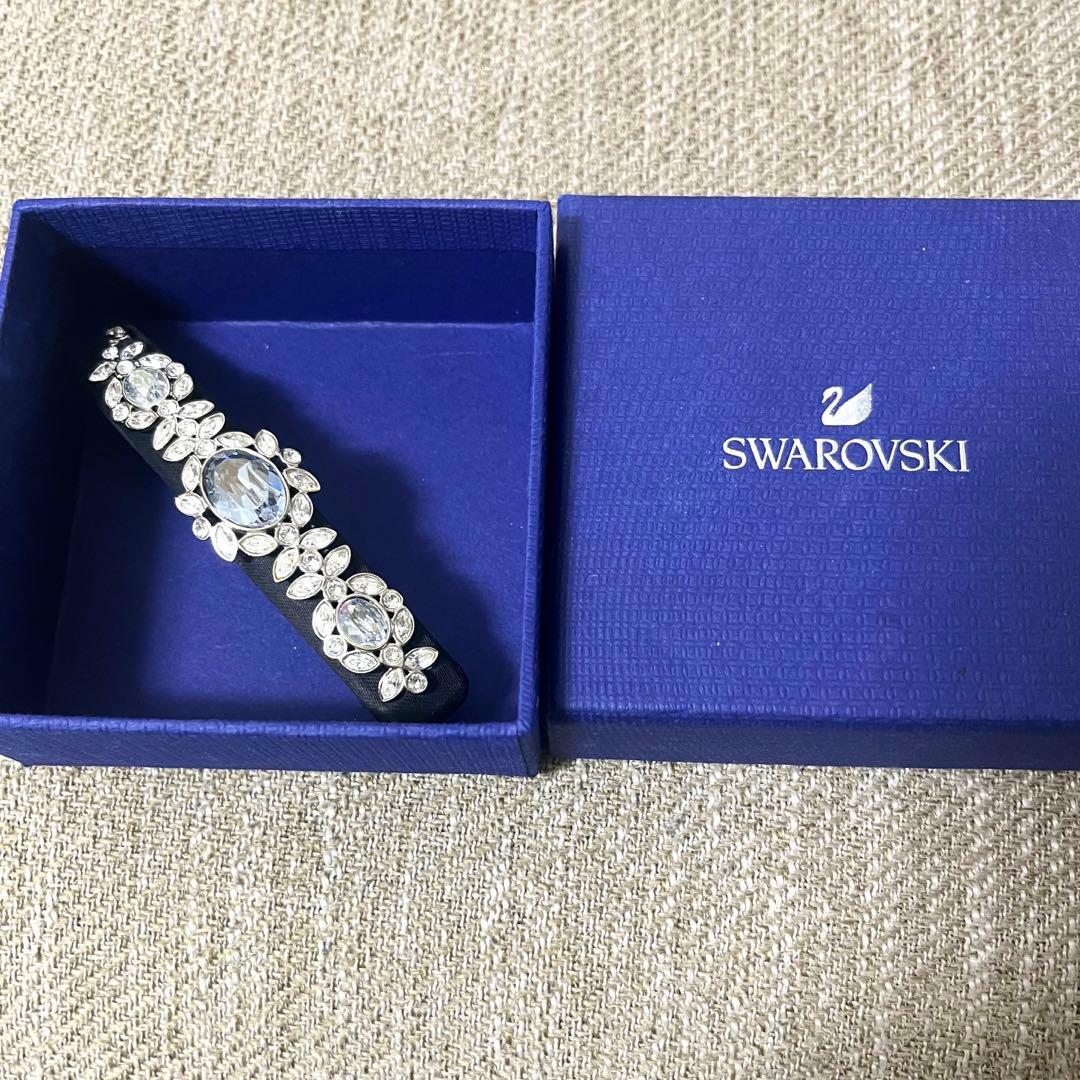 スワロフスキー　バレッタ　Emblem オーバル　ブラック　正規品　美品