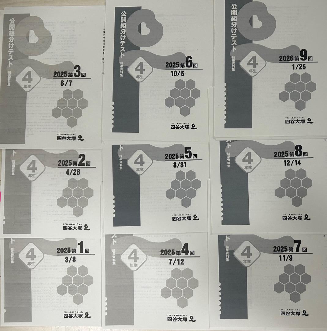 【大幅値下げ】【完全対策版】22-25年４年分小4年組分けテスト四谷早稲アカ