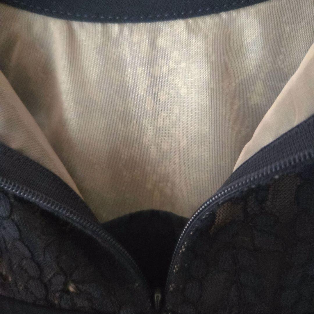 23区☆ワンピース ネイビー レース袖 パーティードレス セレモニー 40