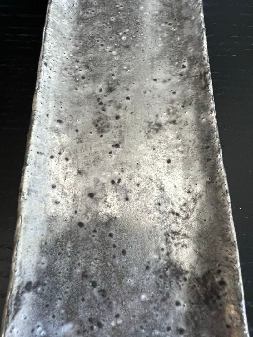 谷井直人　銀彩シルバー×黒 長皿（細）　希少　限定レア　(印Aテープ無し)