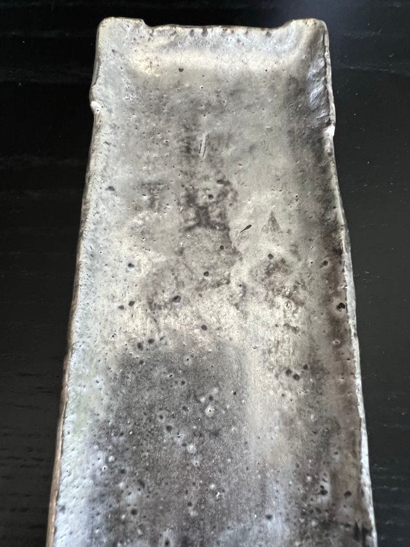 谷井直人　銀彩シルバー×黒 長皿（細）　希少　限定レア　(印Aテープ無し)