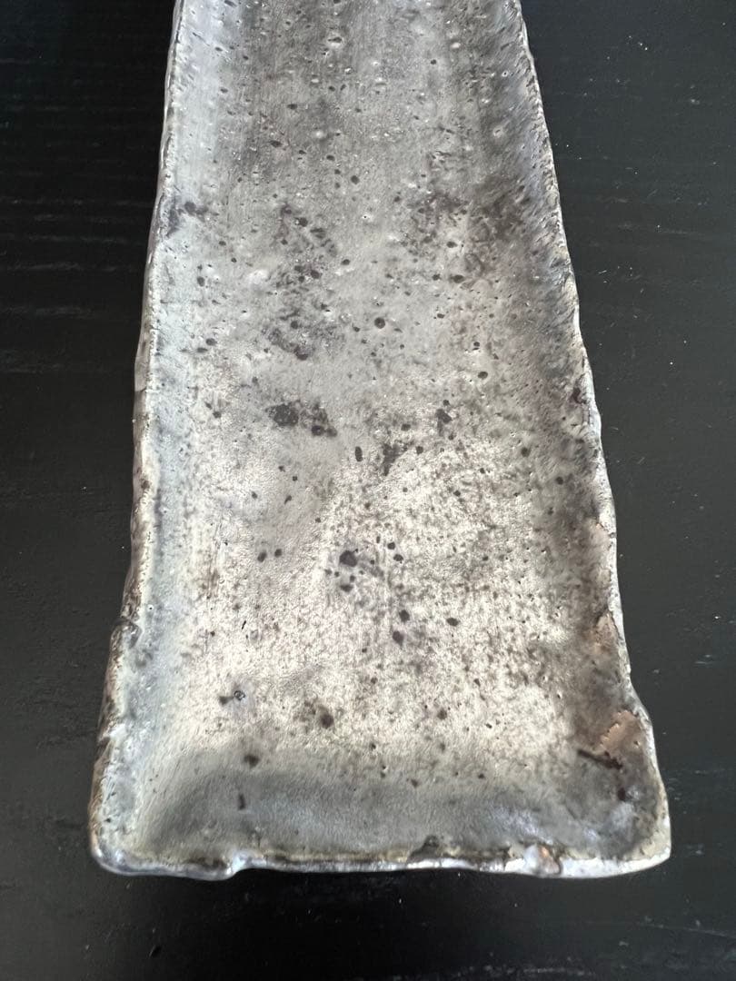 谷井直人　銀彩シルバー×黒 長皿（細）　希少　限定レア　(印Aテープ無し)