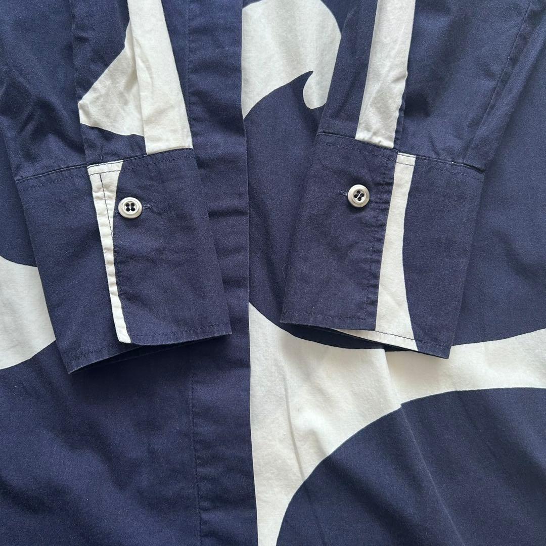 marimekko マリメッコ シャツワンピース　ロングシャツ　総柄