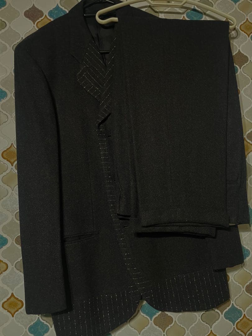 ISSEY MIYAKE MEN ダークグレー ストライプ スーツセット