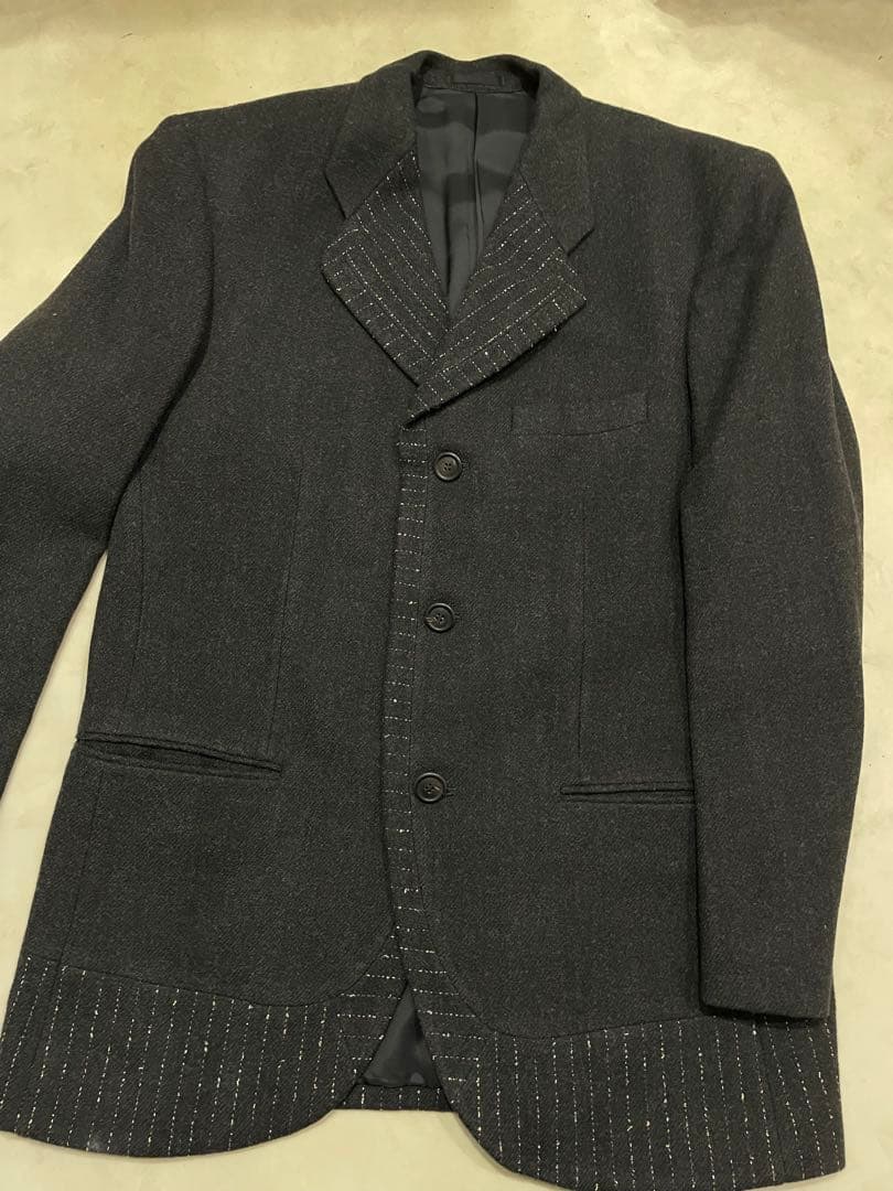 ISSEY MIYAKE MEN ダークグレー ストライプ スーツセット