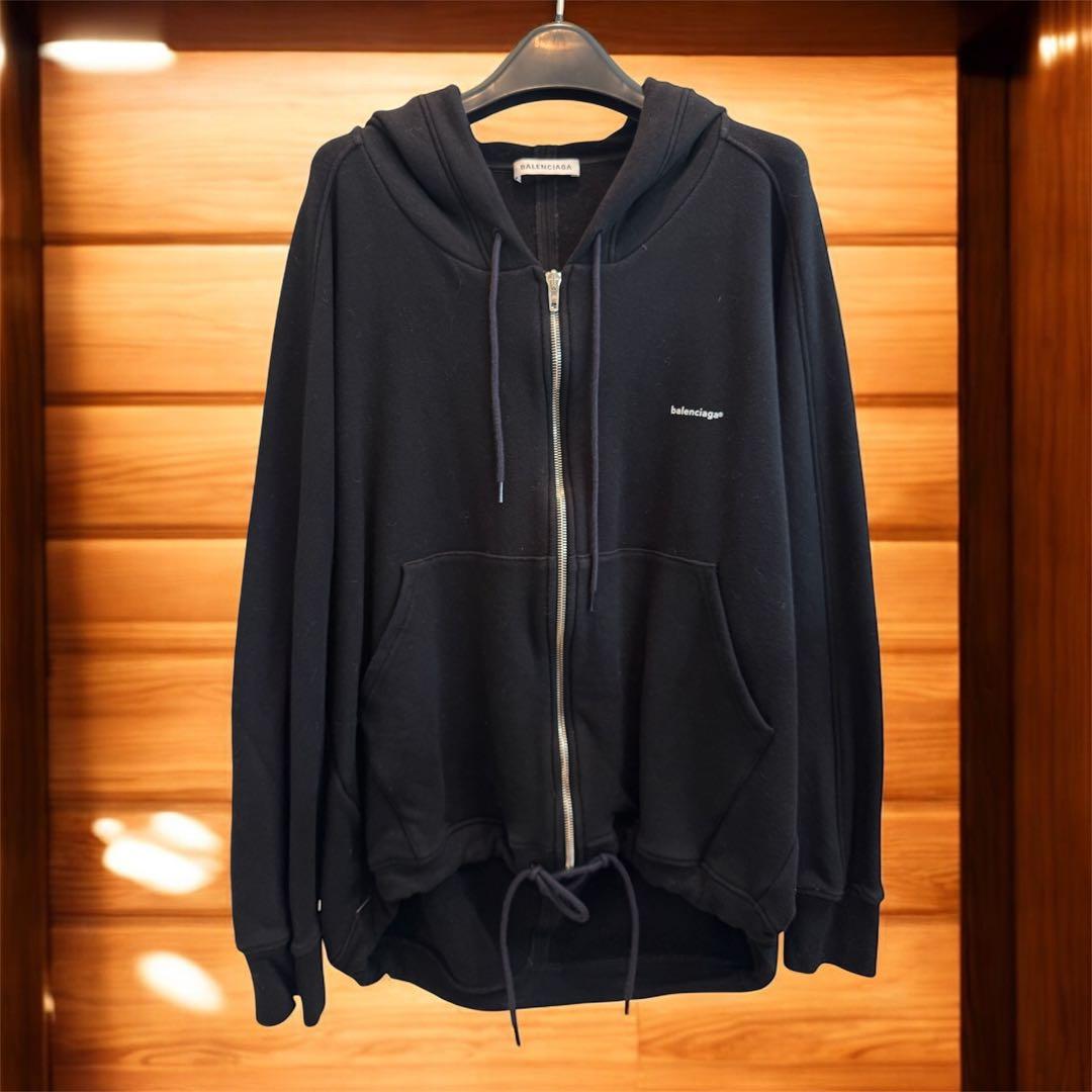 BALENCIAGAロゴ ジップアップ スウェット パーカー　フーディ