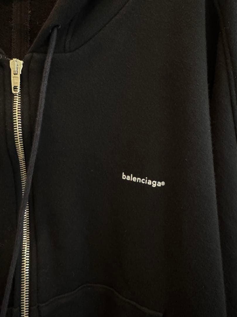 BALENCIAGAロゴ ジップアップ スウェット パーカー　フーディ