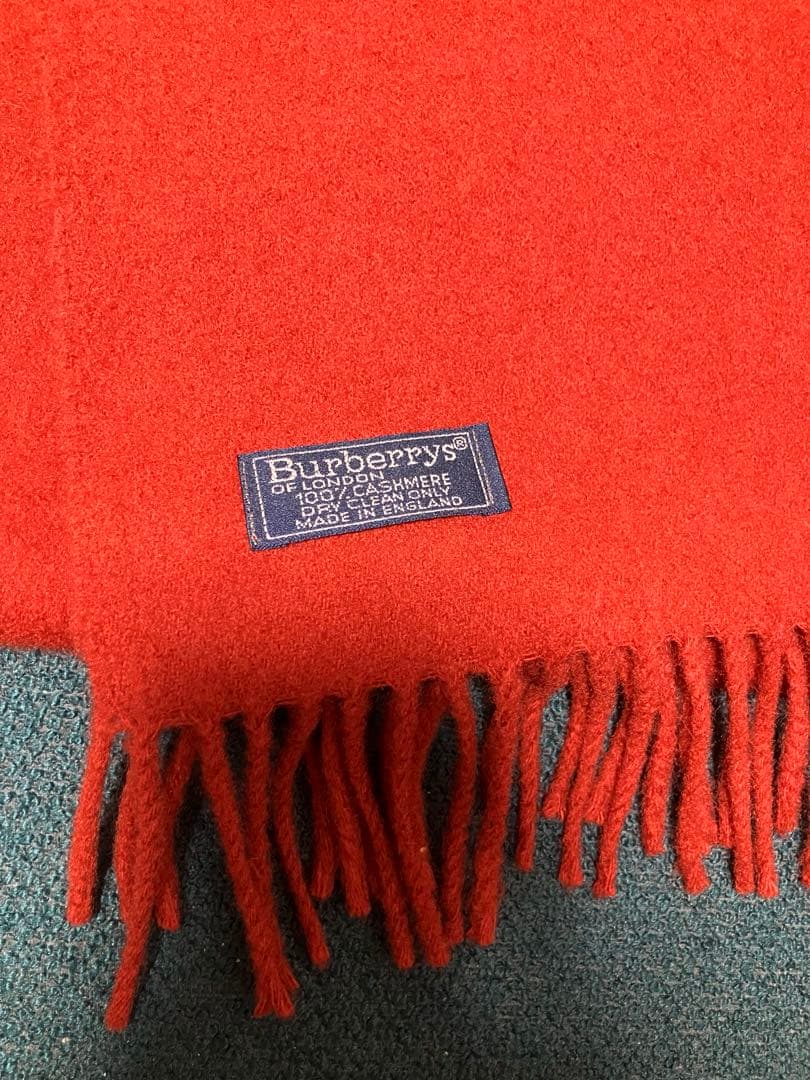 【美品】Burberry カシミヤ100% マフラー フリンジ付き