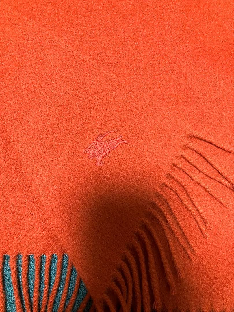 【美品】Burberry カシミヤ100% マフラー フリンジ付き