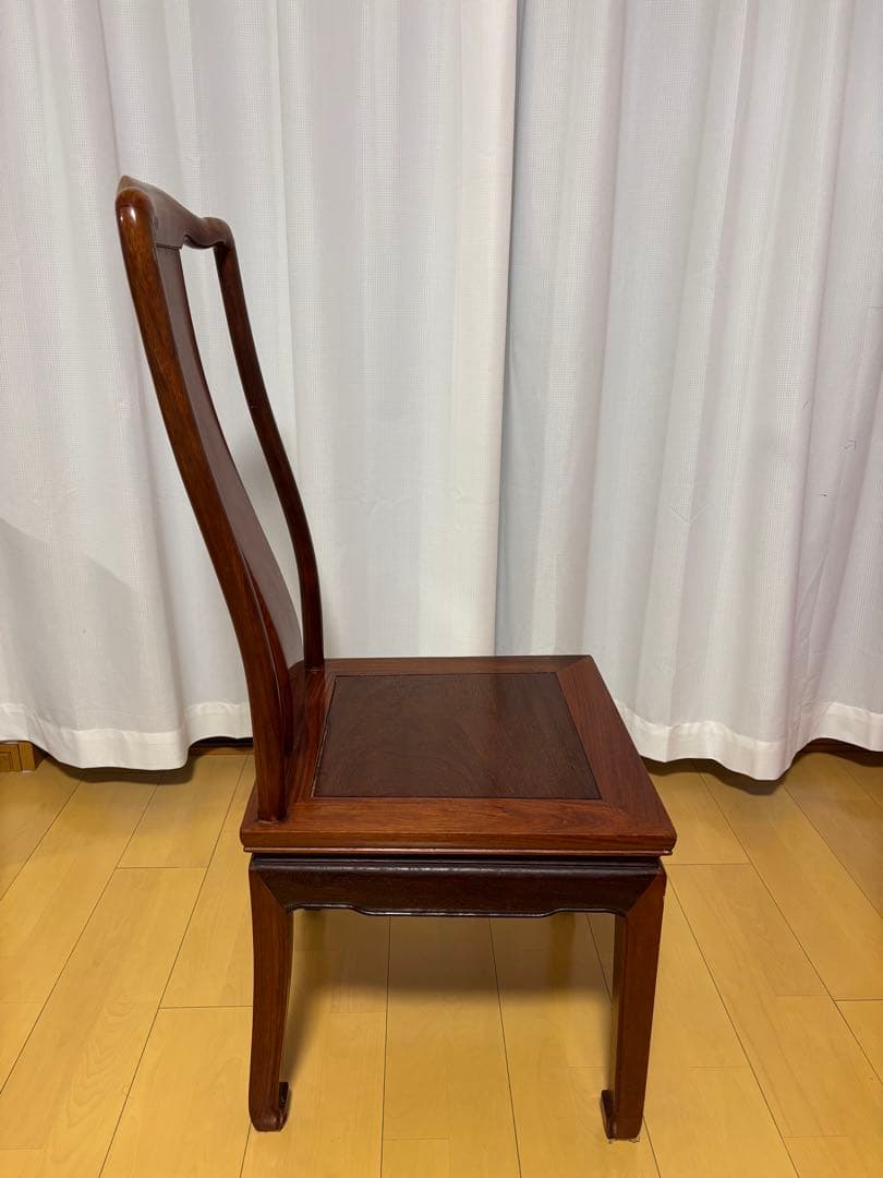 唐木家具　花梨　クラシックスタイル 木製椅子 ダークブラウン　④