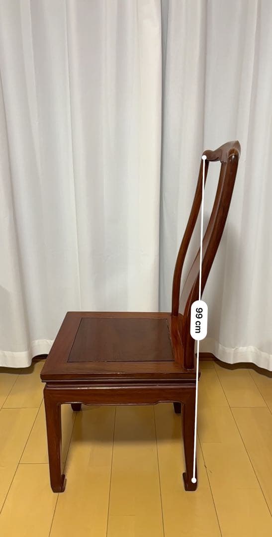 唐木家具　花梨　クラシックスタイル 木製椅子 ダークブラウン　④