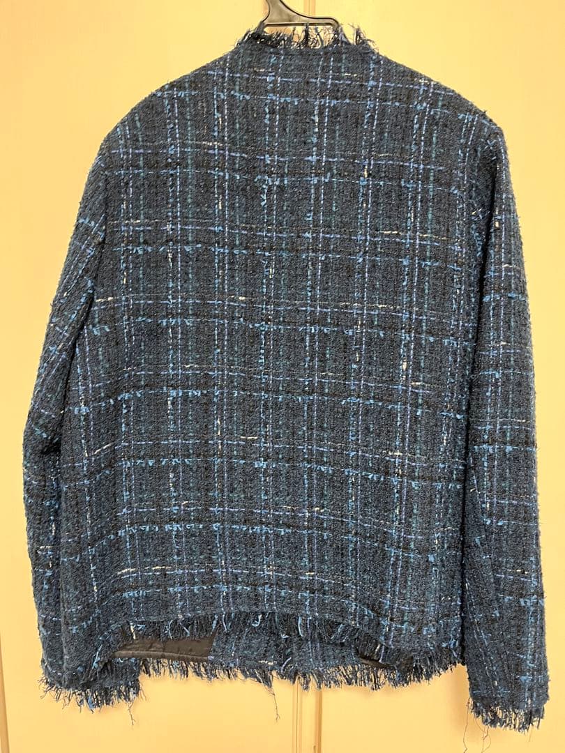 ALUDE 松島聡 着用 blue check tweed jacket