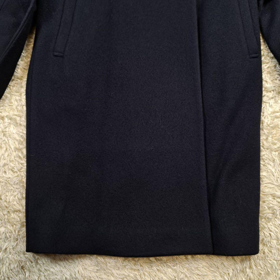 未使用品　blancvert ロングコート　ベルト　ビッグカラー　ネイビー