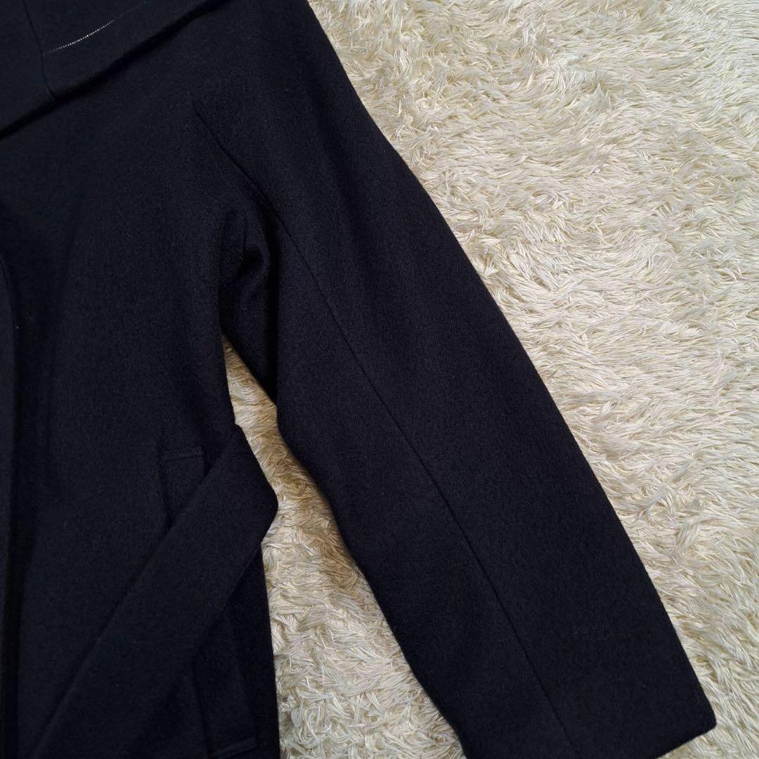 未使用品　blancvert ロングコート　ベルト　ビッグカラー　ネイビー