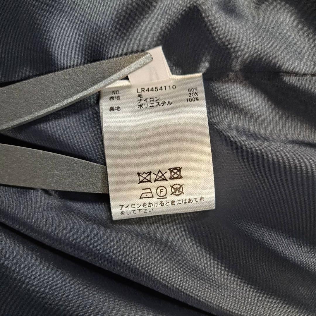 未使用品　blancvert ロングコート　ベルト　ビッグカラー　ネイビー