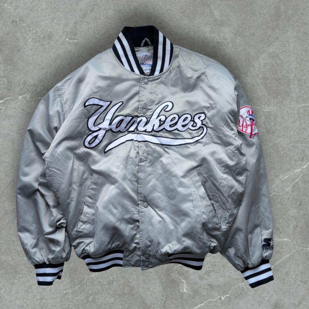 イ*ー様 90s スターター ニューヨークヤンキース ナイロンスタジャン L シ