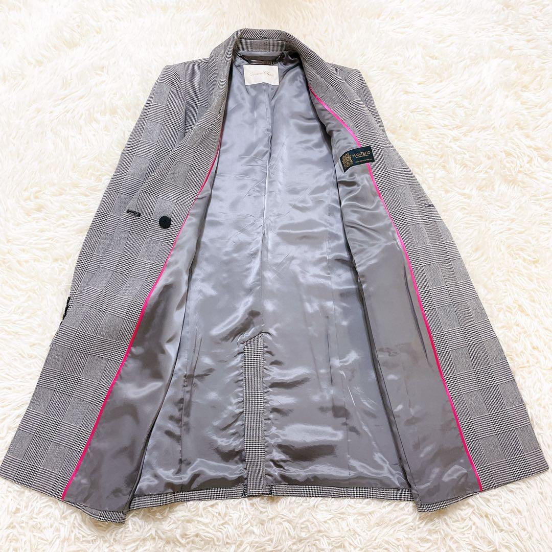 美品✨グレースクラス グレンチェックショートコート MANTECO社　完売品