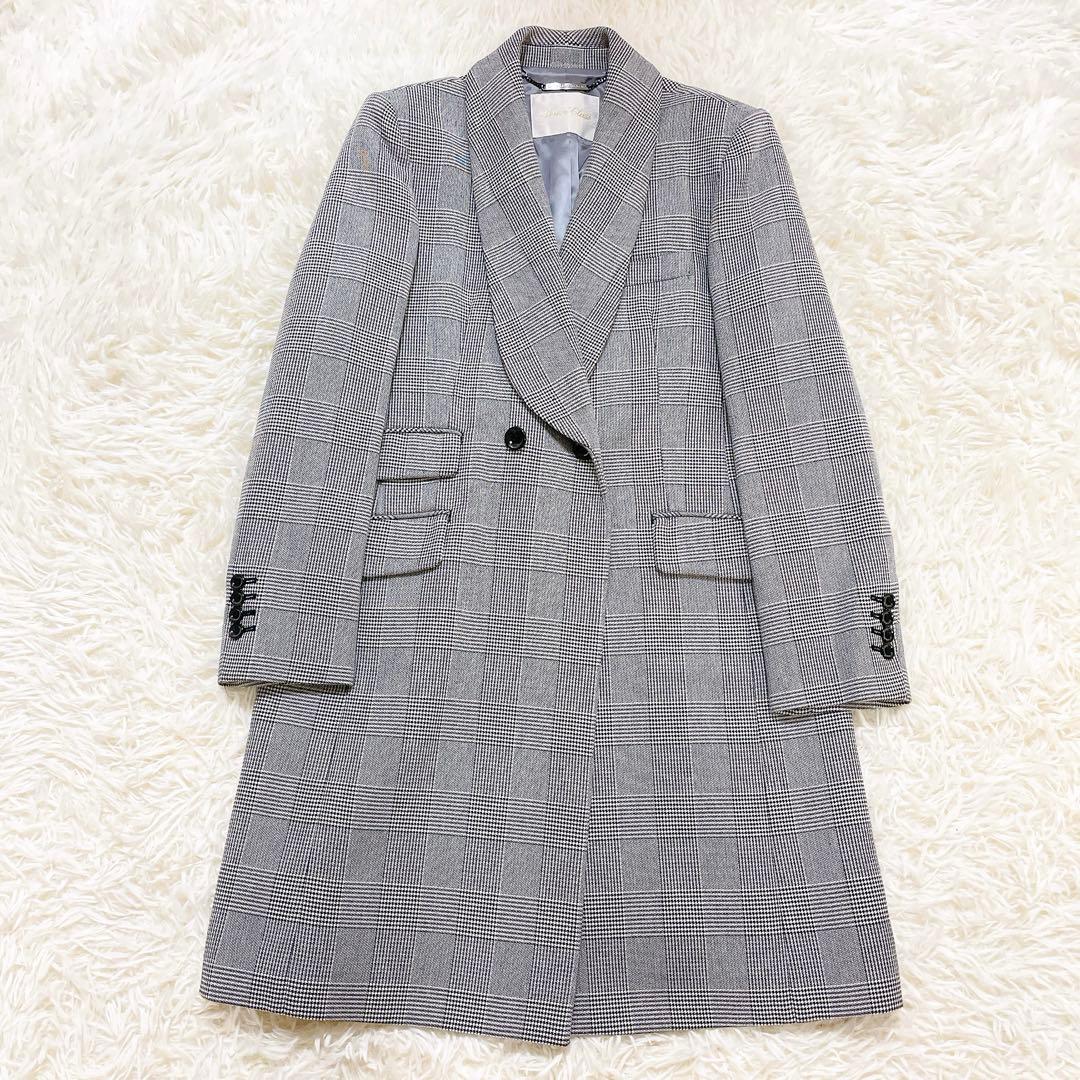 美品✨グレースクラス グレンチェックショートコート MANTECO社　完売品