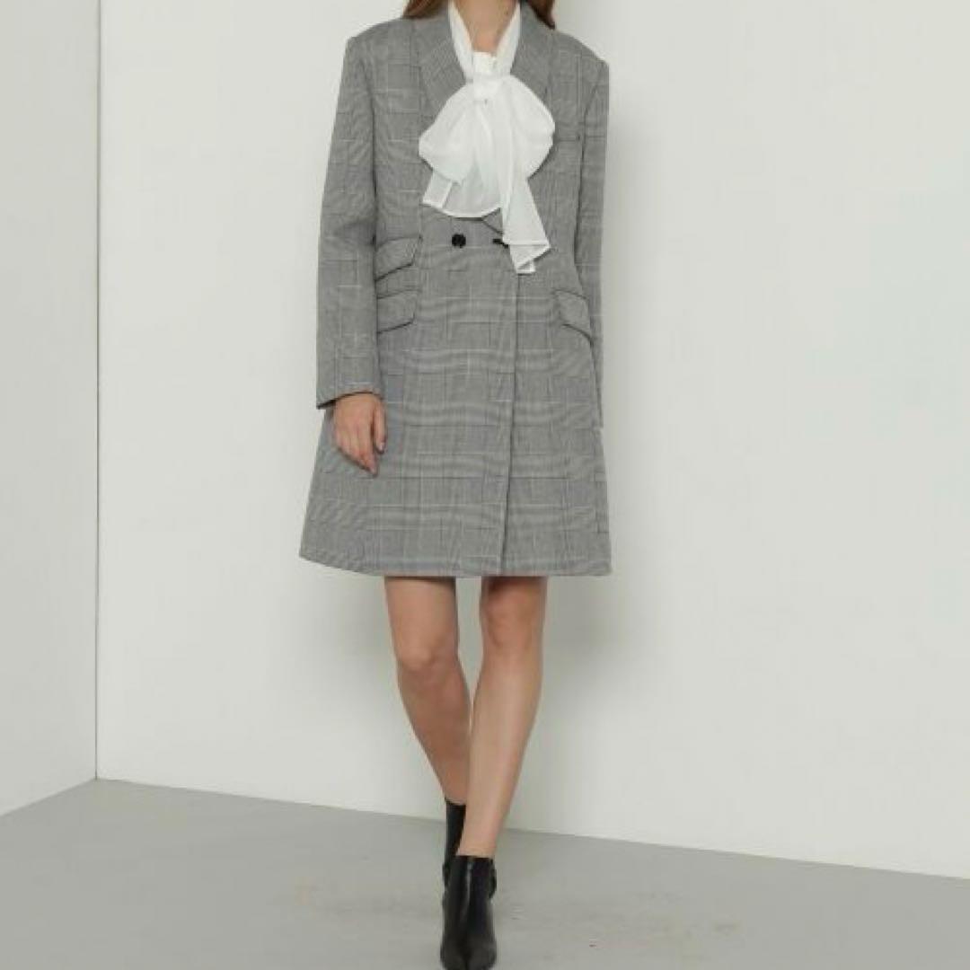 美品✨グレースクラス グレンチェックショートコート MANTECO社　完売品