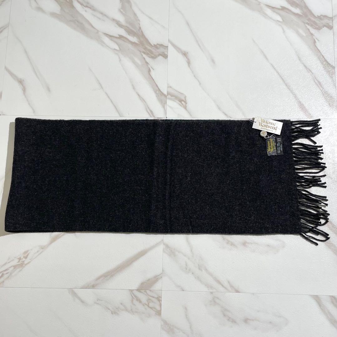 【未使用品】ヴィヴィアンウエストウッド マフラー オーブ刺繍 ウール 男女兼用