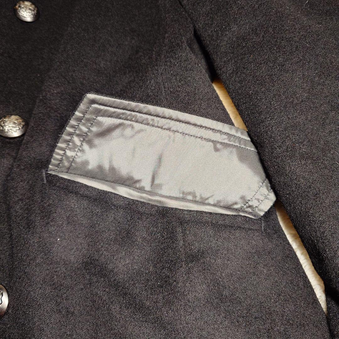 バラクータ アンゴラ混 ダブルブレスト ピーコートブラック ミドル丈