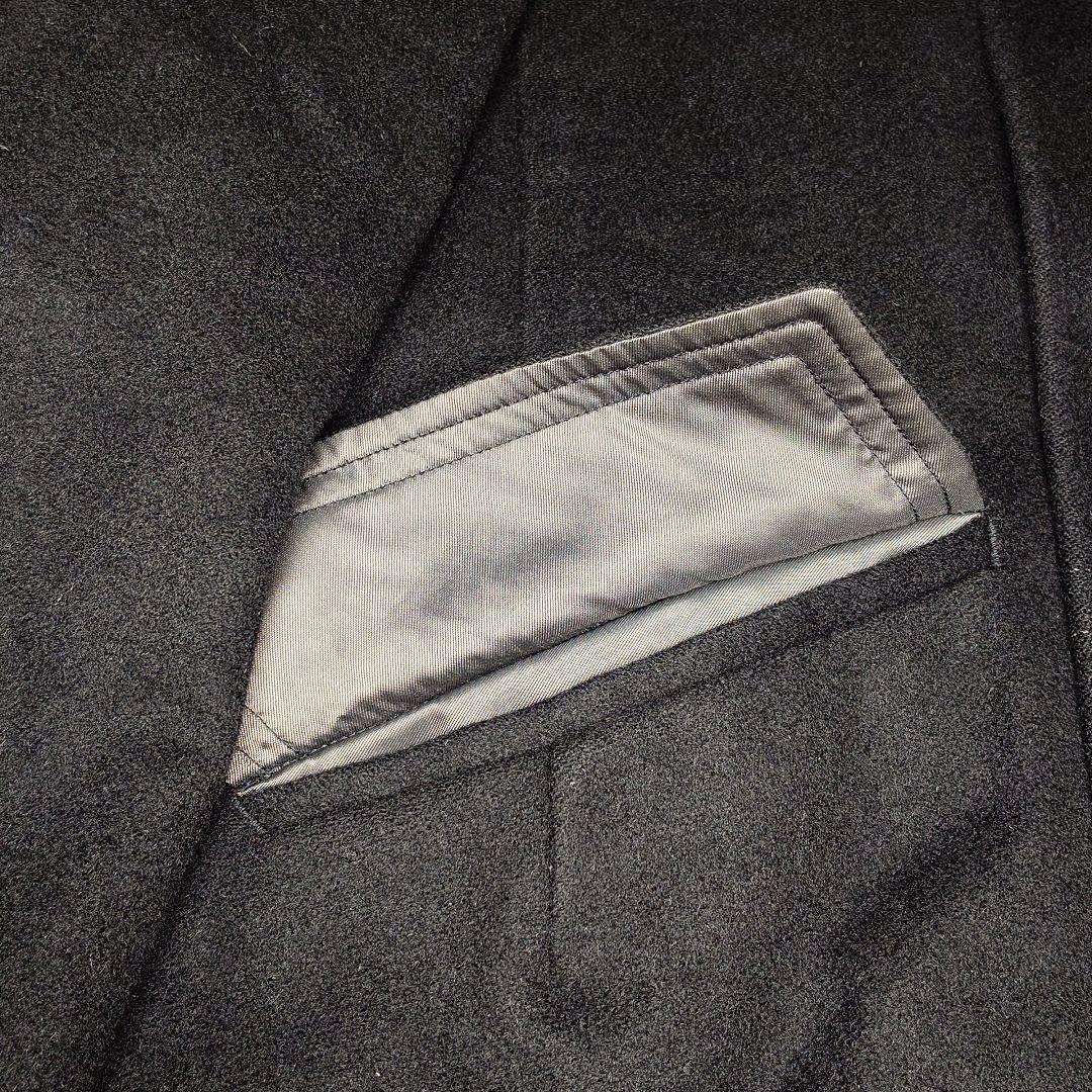 バラクータ アンゴラ混 ダブルブレスト ピーコートブラック ミドル丈