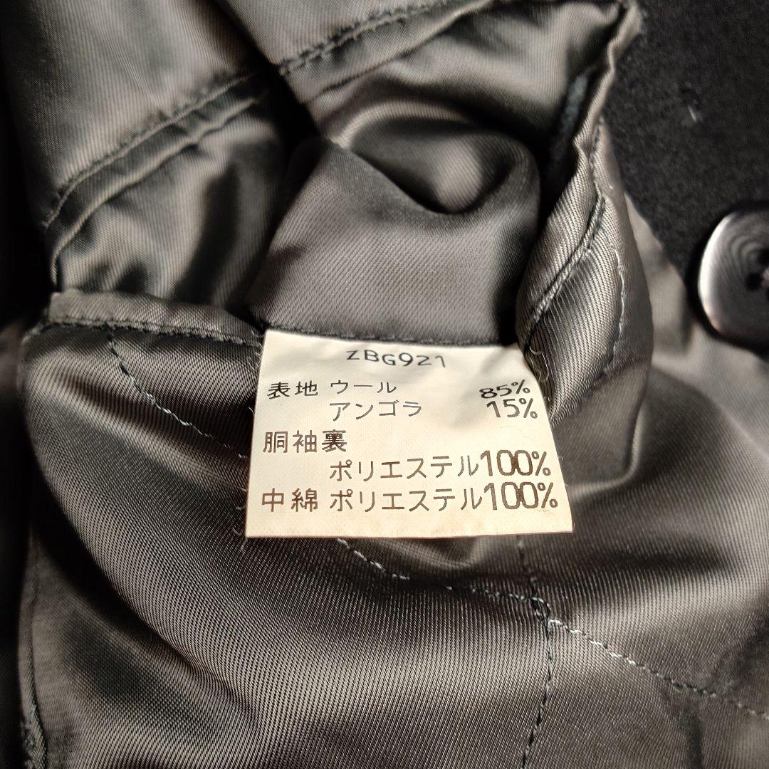 バラクータ アンゴラ混 ダブルブレスト ピーコートブラック ミドル丈