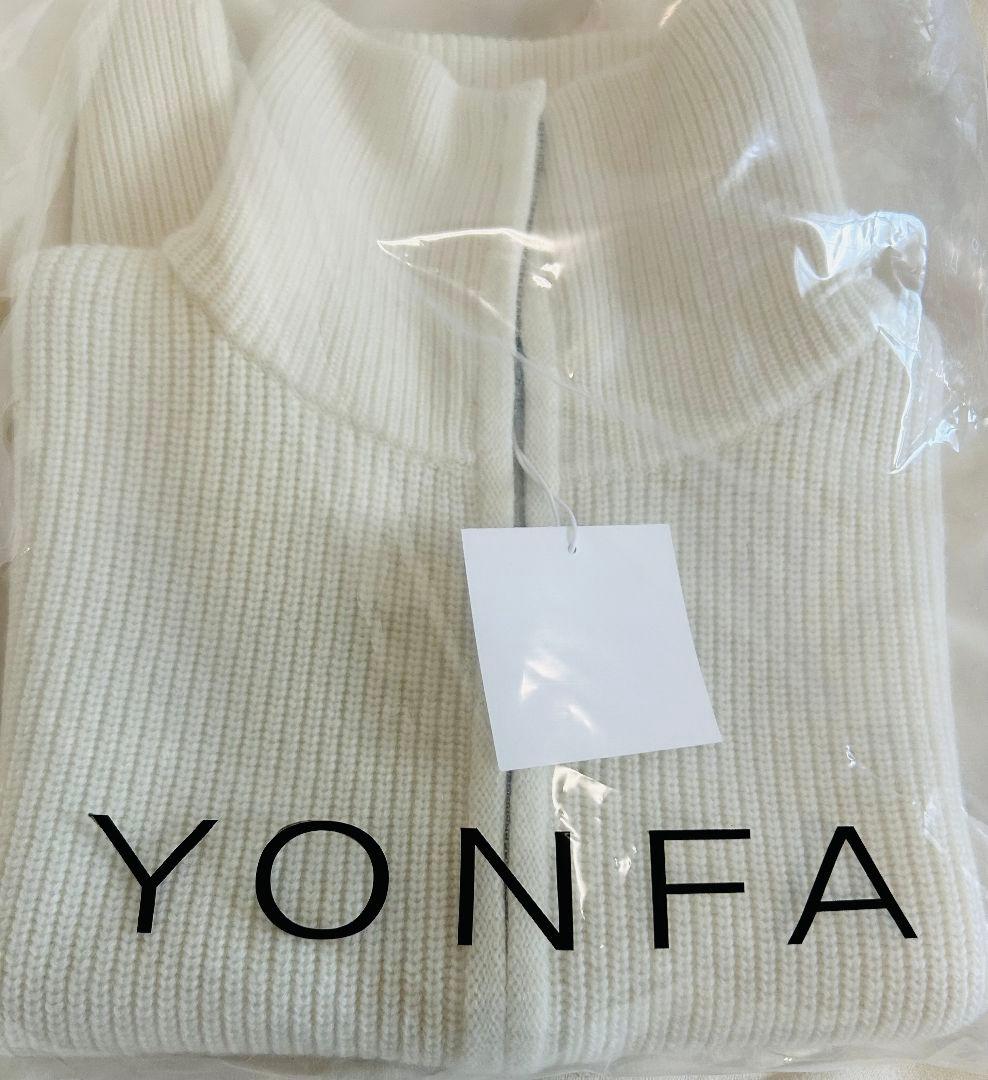 YONFA ヨンファウールカシミヤジップベストmilk【新品未使用】タグ付