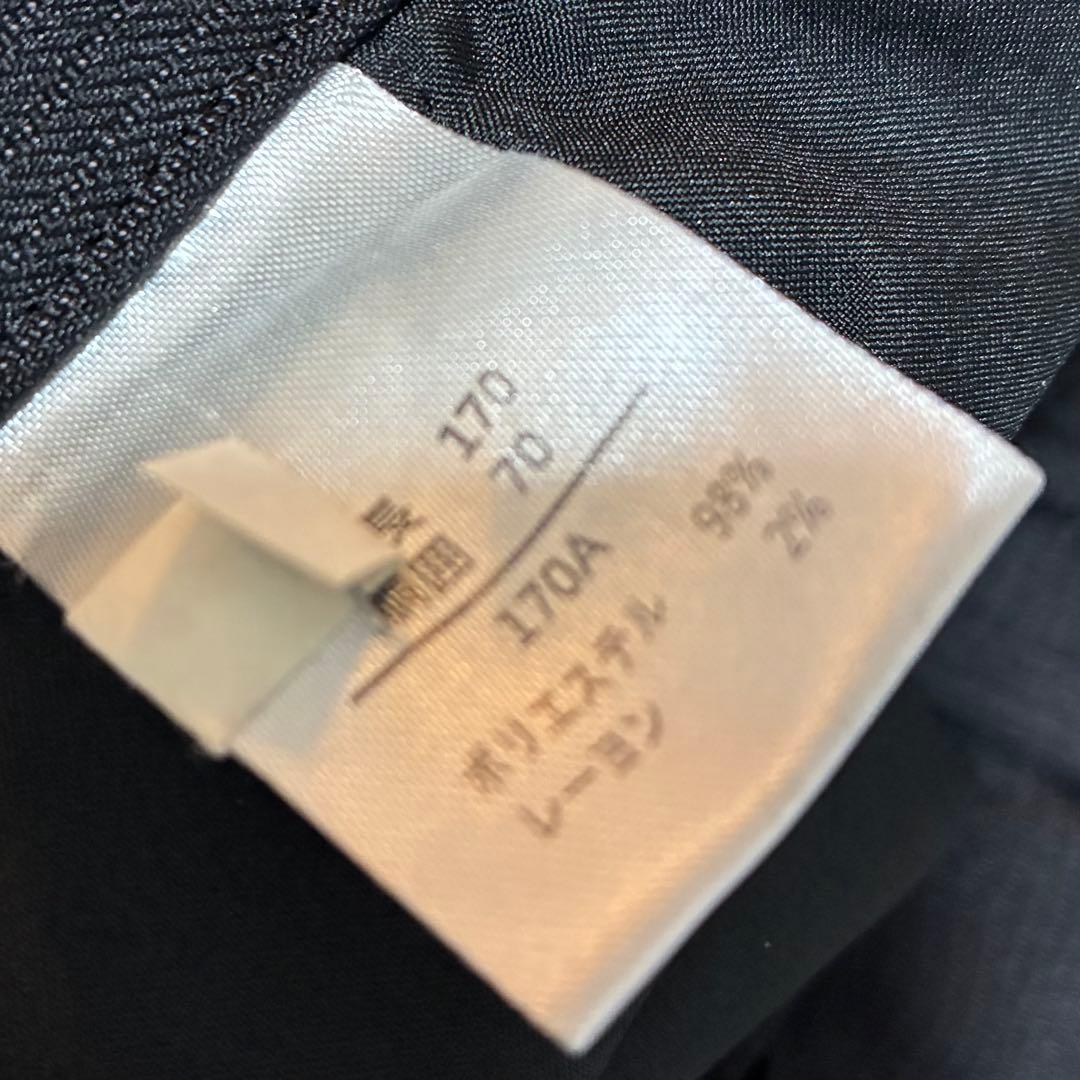 170cm ワンダーファクトリー　フォーマルスーツ　ブラックストライプ　卒業式