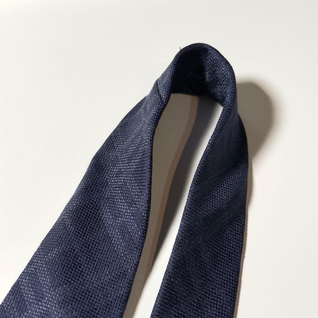 【美品】 BURBERRY バーバリー チェック柄 ネイビー系 ネクタイ