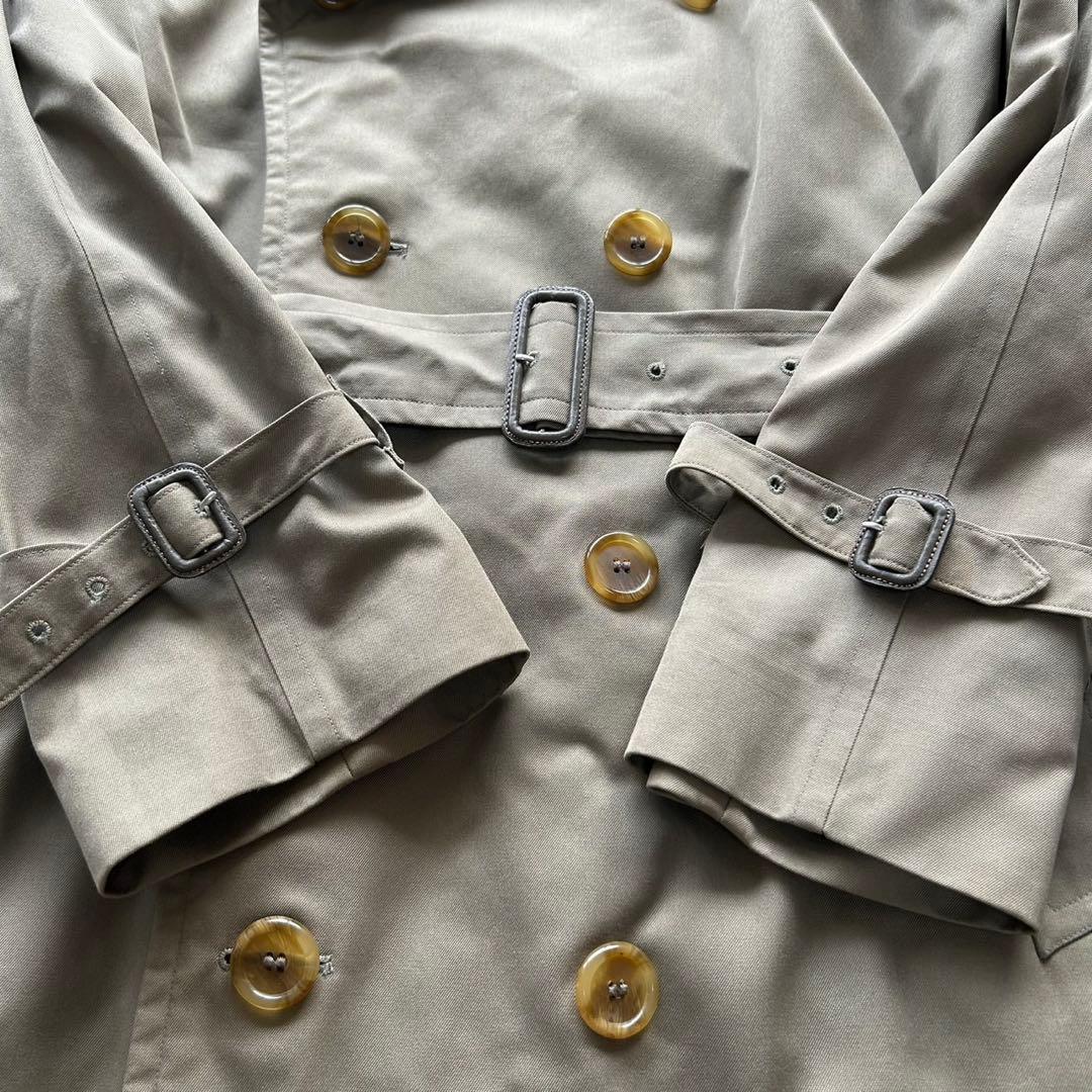 【美品】バーバリー　トレンチコート　ロング丈　ベルト完備　カーキ　メンズ　L相当