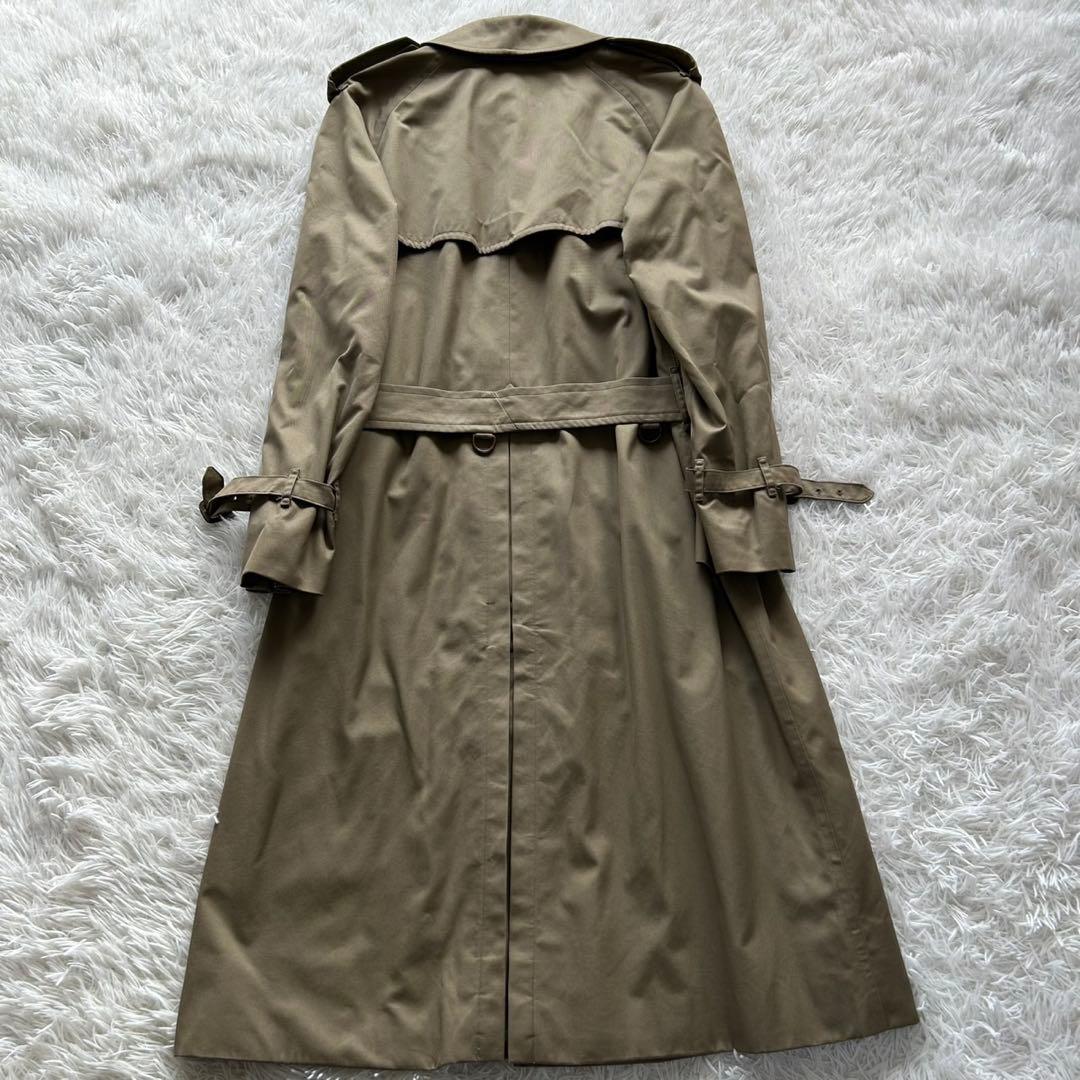 【美品】バーバリー　トレンチコート　ロング丈　ベルト完備　カーキ　メンズ　L相当